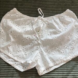 White Eyelet Women Shorts
